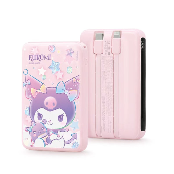 【門市發售】Garmma 永橙✖️Sanrio  Kuromi  10000mAh  數顯帶線外置充電器(只限香港發售,不設平郵)