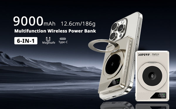 【門市發售】SuperV 9000mAh 20W MagSafe外置充電器(power43)(只限香港發售,不設平郵)