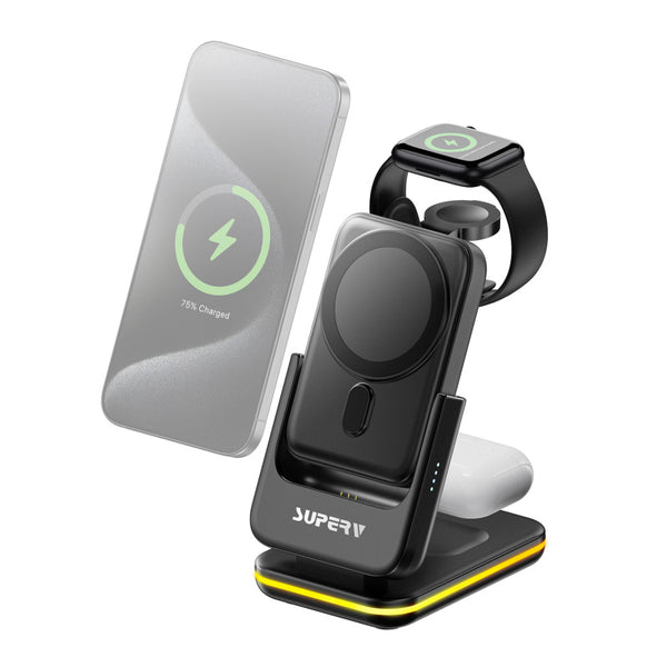 【門市發售】SuperV 4in1 15W 多功能無線磁吸充電座(Station10)