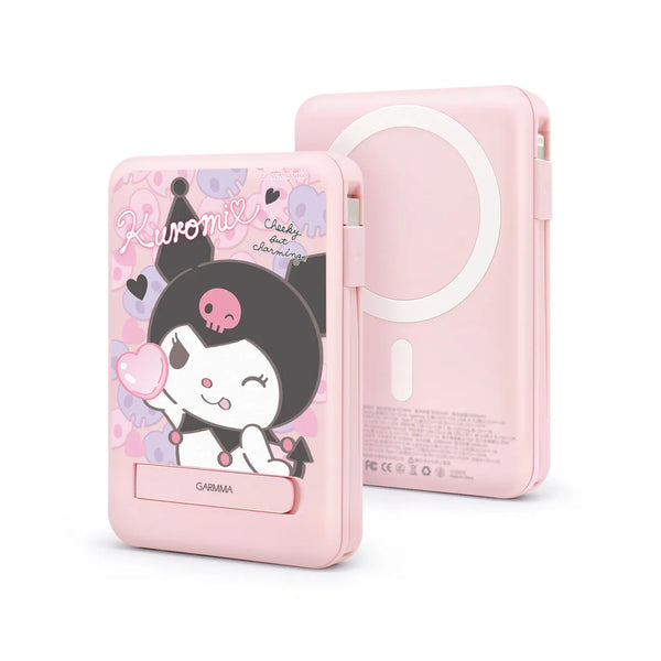 【門市發售】Garmma 永橙✖️Sanrio  Kuromi  10000mAh  數顯帶線磁吸外置充電器(只限香港發售,不設平郵)