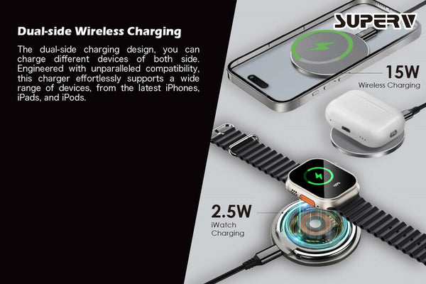 【門市發售】SuperV 15W PD3.0磁吸充電支架(G93)