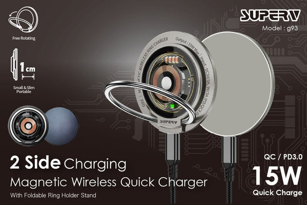 【門市發售】SuperV 15W PD3.0磁吸充電支架(G93)