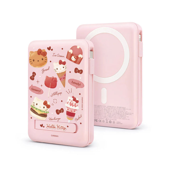 【門市發售】Garmma 永橙✖️Sanrio  Hello Kitty  10000mAh  數顯帶線磁吸外置充電器(只限香港發售,不設平郵)