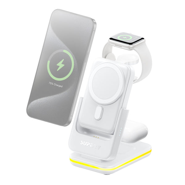 【門市發售】SuperV 4in1 15W 多功能無線磁吸充電座(Station10)